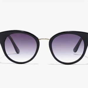 J.Crew Black Seaside Round Cateye Sunglasses Gold Accents
